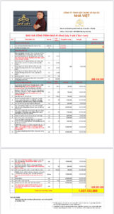 Bảng báo giá nhà Quận 1