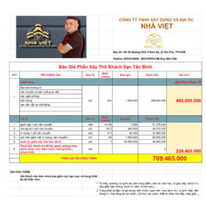 Báo giá sửa nhà Tân Bình, Tp. Hồ Chí Minh